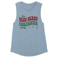 thumbnail image 1 of Very Merry Firefighter Women's Muscle Tank Large Stonewash Denim, 1 of 5