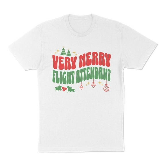 Very Merry Flight Attendant Shirt Unisex Medium White