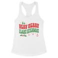 thumbnail image 1 of Very Merry Flight Attendant Tank Top Fitted Racerback Women's X-Large White, 1 of 5