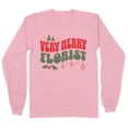 thumbnail image 1 of Very Merry Florist Long Sleeve Shirt Unisex Large Pink, 1 of 5