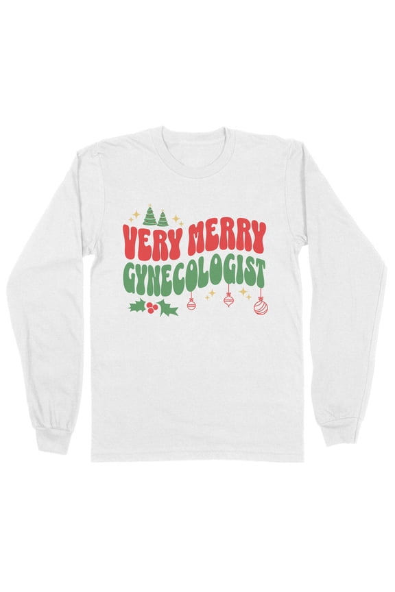 Very Merry Gynecologist Long Sleeve Shirt Unisex Medium White