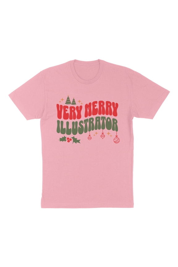 Very Merry Illustrator Shirt Unisex X-Large Pink