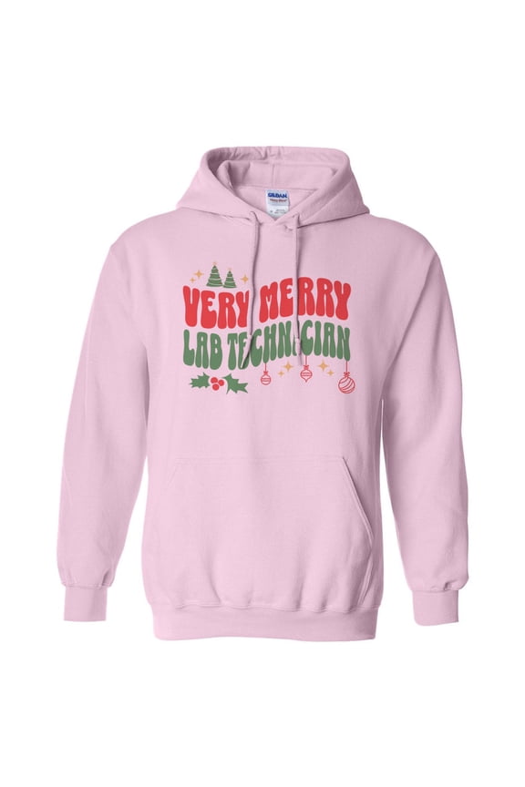 Very Merry Lab Technician Hoodie Sweatshirt Unisex Small Pink