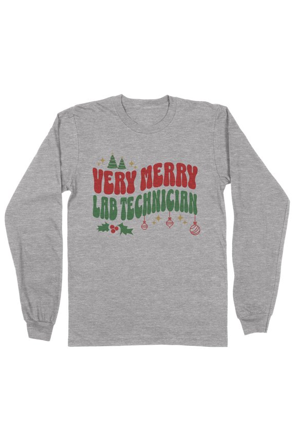 Very Merry Lab Technician Long Sleeve Shirt Unisex Small Grey