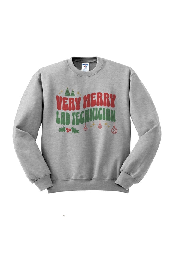 Very Merry Lab Technician Sweatshirt Unisex Large Grey