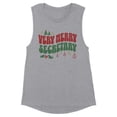thumbnail image 1 of Very Merry Secretary Women's Muscle Tank Large Heather Grey, 1 of 5