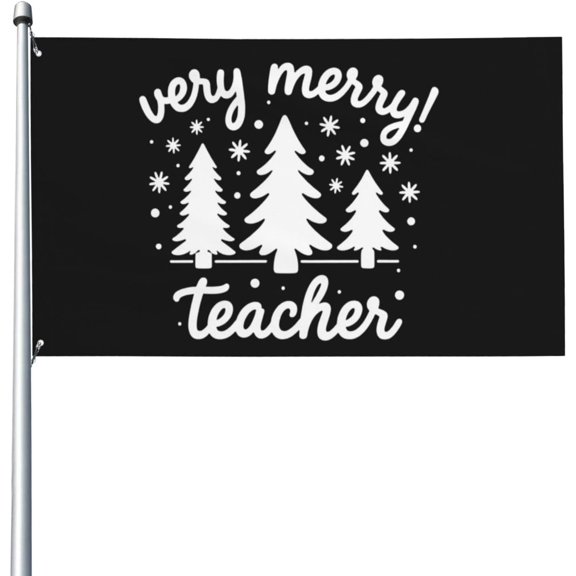 Very Merry Teacher Flag 3x5 Outdoor Double Sided Popular Flags Outdoor Banner for Party 3x5 Ft, Very Merry Teacher Tapestry for Bedroom