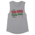 thumbnail image 1 of Very Merry Travel Agent Women's Muscle Tank X-Small Heather Grey, 1 of 5
