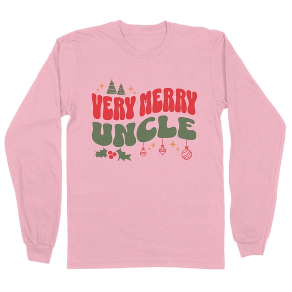 Very Merry Uncle Long Sleeve Shirt Unisex 2X-Large Pink