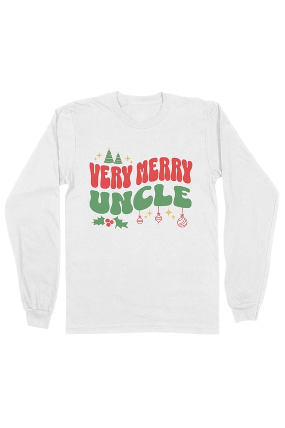 Very Merry Uncle Long Sleeve Shirt Unisex Large White