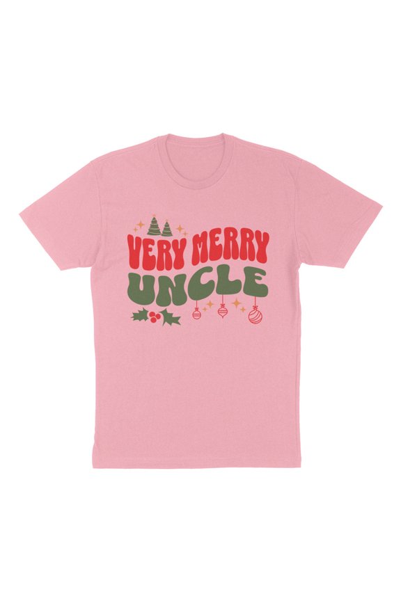 Very Merry Uncle Shirt Unisex Large Pink