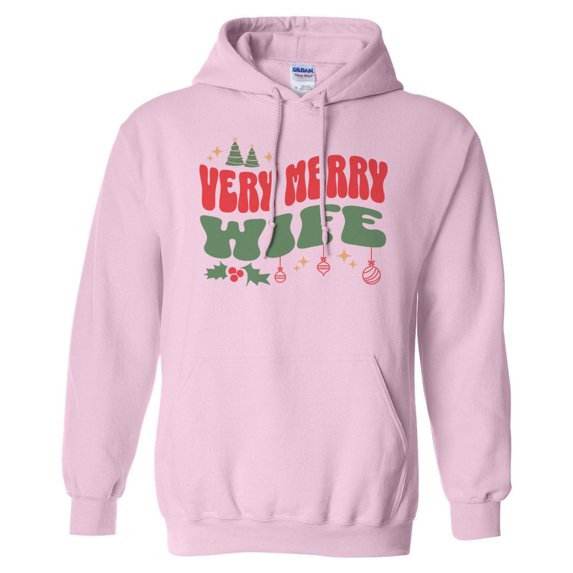 Very Merry Wife Hoodie Sweatshirt Unisex 5X-Large Pink