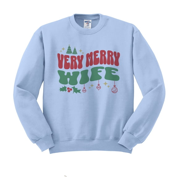 Very Merry Wife Sweatshirt Unisex 2X-Large Light Blue