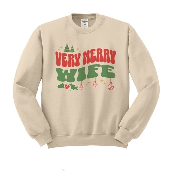 Very Merry Wife Sweatshirt Unisex 2X-Large Sand