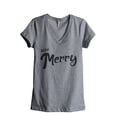 thumbnail image 1 of Very Merry Women's Fashion Relaxed V-Neck T-Shirt Tee Heather Grey Large, 1 of 3