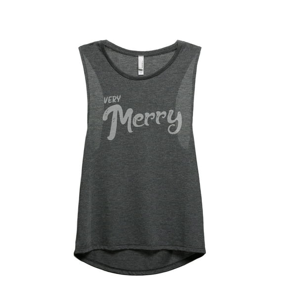 Very Merry Women's Fashion Sleeveless Muscle Workout Yoga Tank Top Charcoal Grey Medium