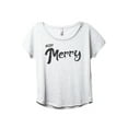 thumbnail image 1 of Very Merry Women's Fashion Slouchy Dolman T-Shirt Tee Heather White Small, 1 of 3