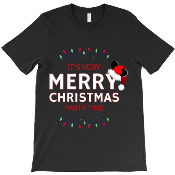 Very Merry Xmas Funny Party Time Holiday Celebration Graphic T-Shirt G1859, Up to 5XL