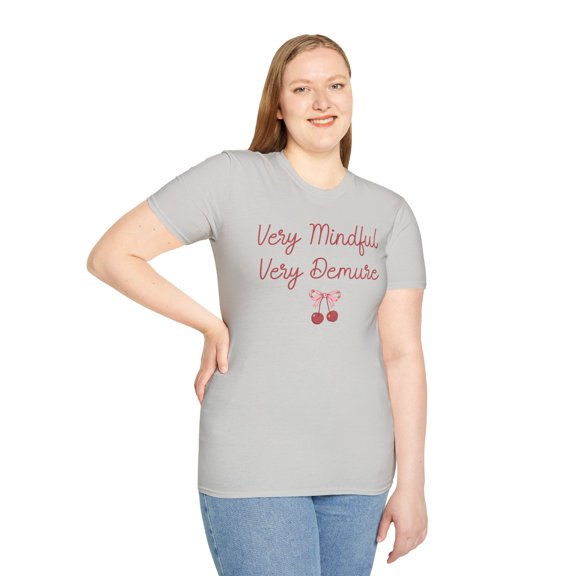 Very Mindful Very Demure, Gildan Unisex Softstyle T-Shirt, Trending, S-3XL