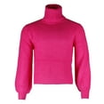 thumbnail image 1 of Very Moda Women's Glowing Oversized Turtleneck Knitted Sweater Yellow L-XL, 1 of 2
