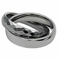 thumbnail image 1 of Very Nice Double Tungsten Carbide Ring with Diamond Shaped Design On One Ring, 1 of 1