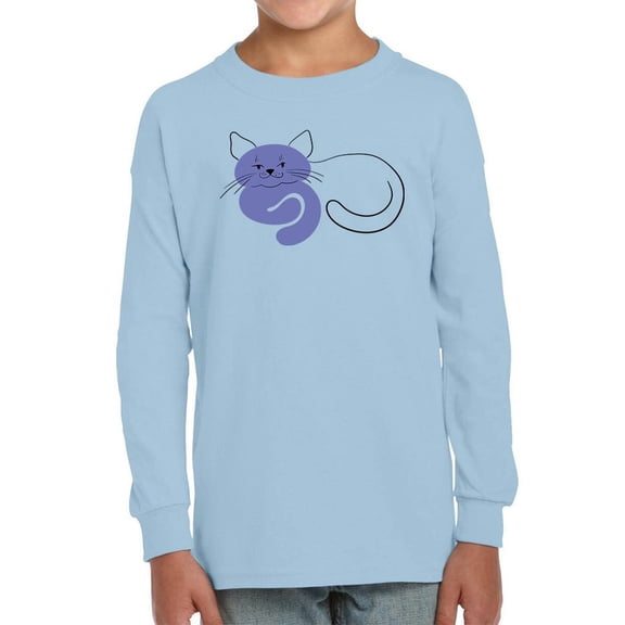 Very Peri Lazy Cat Art Long Sleeve Toddler -Image by Shutterstock,  5 Toddler