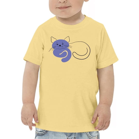 Very Peri Lazy Cat Art T-Shirt Toddler -Image by Shutterstock, 5 Toddler