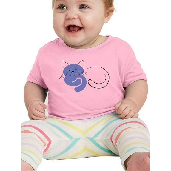Very Peri Lineart Cat T-Shirt Infant -Image by Shutterstock, 12 Months