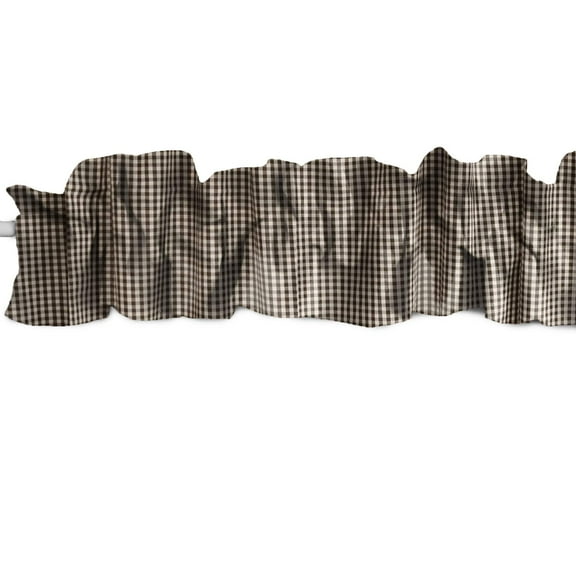 Very Small Gingham 1/8th Checkered Cotton Curtain Sleeve Topper Window Treatment