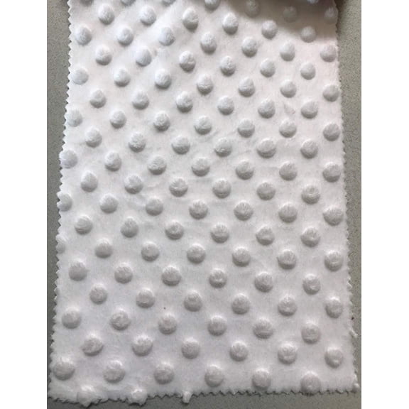 Very Soft Minky dimple dot Fabric by The Yard (White)