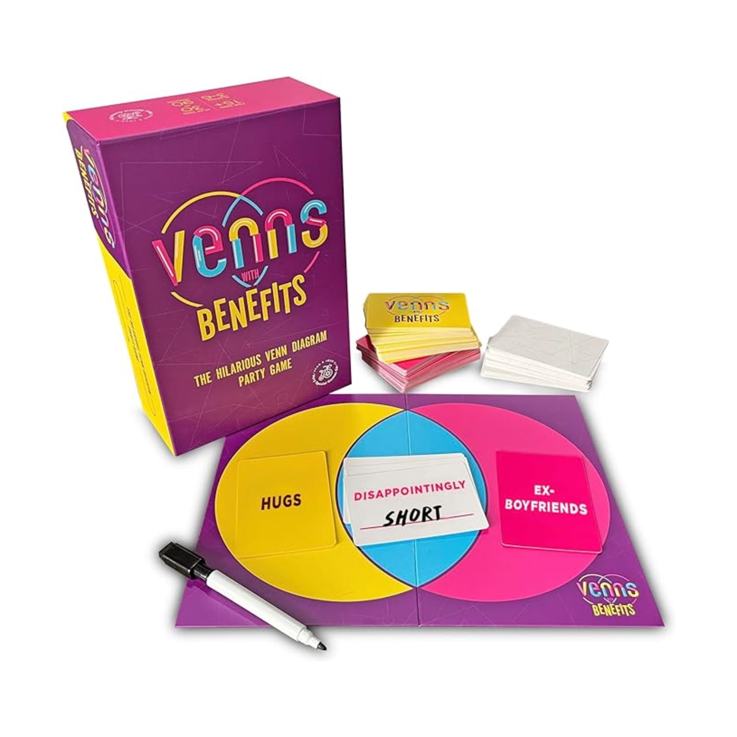 VENNS WITH BENEFITS – Fun Board Game About Venn Diagrams for 3+ Players, Teens & Adults, Perfect for Friends & Family Game Nights
