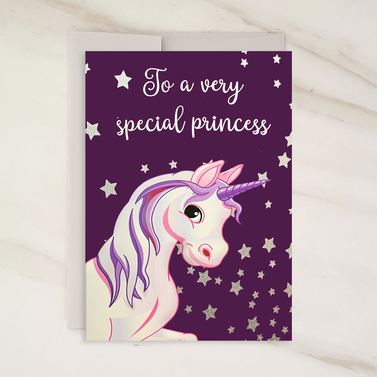 Very Special Princess, Birthday Greeting Card, 5x7 Inch, Silver