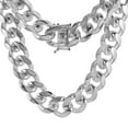 thumbnail image 1 of Very Thick Heavy Sterling Silver 15mm Miami Cuban Link Chain Bracelet Box Clasp for Men Nickel Free Italy 10 inch, 1 of 5