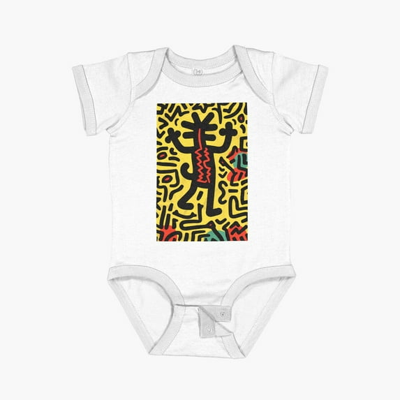 Very colorful street art Short Sleeve Baby One-Piece - 2552