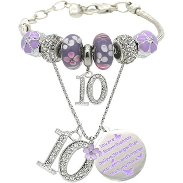 VeryMerryMakering 10th Birthday Purple Gifts for Girl Jewelry
