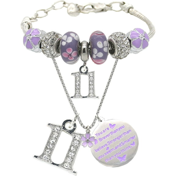 VeryMerryMakering 11th B'day Purple Gift Set: Necklace, Bracelet, Jewelry & Decor
