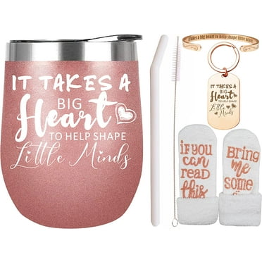 VeryMerryMakering Rose Gold Teacher Gift for Women: ""It Takes a Big Heart""