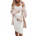 thumbnail image 1 of Verycand Women Solid Color Pregnant Bodycon Sleeveless Slim Maternity Slip Dress, 1 of 3
