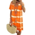 thumbnail image 1 of Verycand Women Summer Holiday T-Shirt Dress Boho Beach Loose Tie-dye Plus Size Sun Dress, 1 of 2