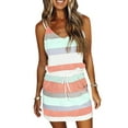 thumbnail image 1 of Verycand Women's Sporty Contrast Striped Printed Suspender Dress, 1 of 2