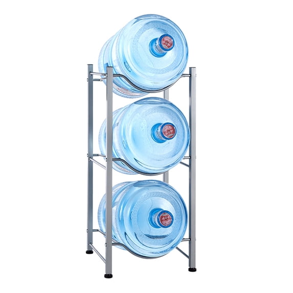 Veryke 3-Tier 5-Gallon Water Jug Holder Water Bottle Storage Rack - Silver