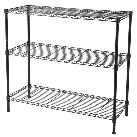 Veryke 3-Tier Shelving Units, Storage Shelves, Storage Racks Organizer for Clothes, Kitchen, Garage Shelves and Racks, Black