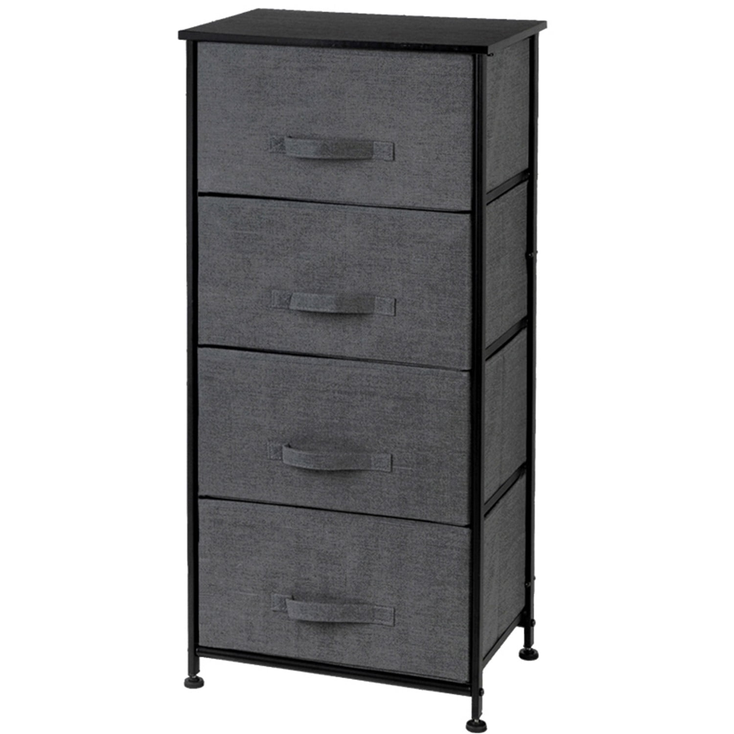 Veryke 4-Tier Drawer Dresser, End Table Storage Cabinet, Easy Pull ...