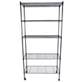 thumbnail image 1 of Veryke 5-Layer Storage Rack Garage Shelves, Chrome Plated Storage Shelf with 1.5 Inches Nylon Wheels - Black, 1 of 8