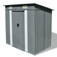thumbnail image 1 of Veryke 6 x 4 Ft. Storage Shed, Outdoor Metal Garden Padlockable Utility Tool House w/ Sliding Door, Gray, 1 of 8