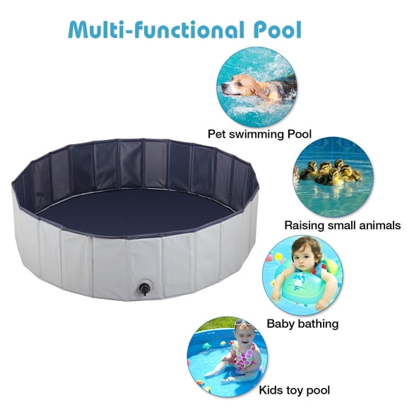 Veryke 63" Bath Pool for Dog, Foldable Dog Pet Bath Pool Collapsible Swimming Tub Kiddie Pool for Dogs