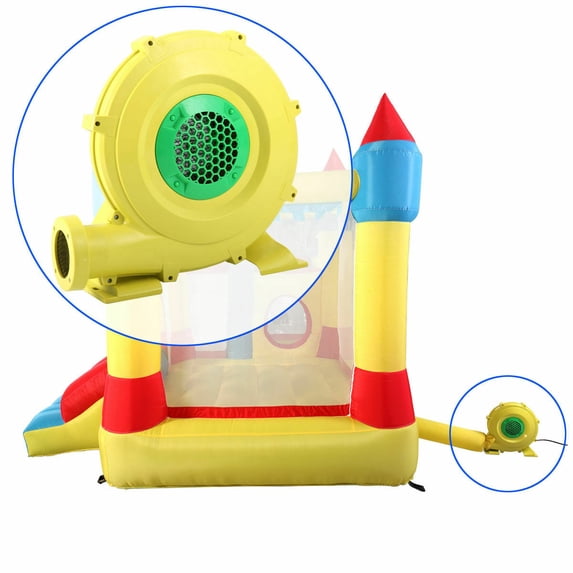 Veryke Air Blower Pump, Air Mattress Pump, Electric Air Pump, Pump Fan Commercial Inflatable Bouncer Blower, Bounce House Blower for Inflatable Bounce House Bouncy Castle, Yellow (450 Watt 0.6HP)