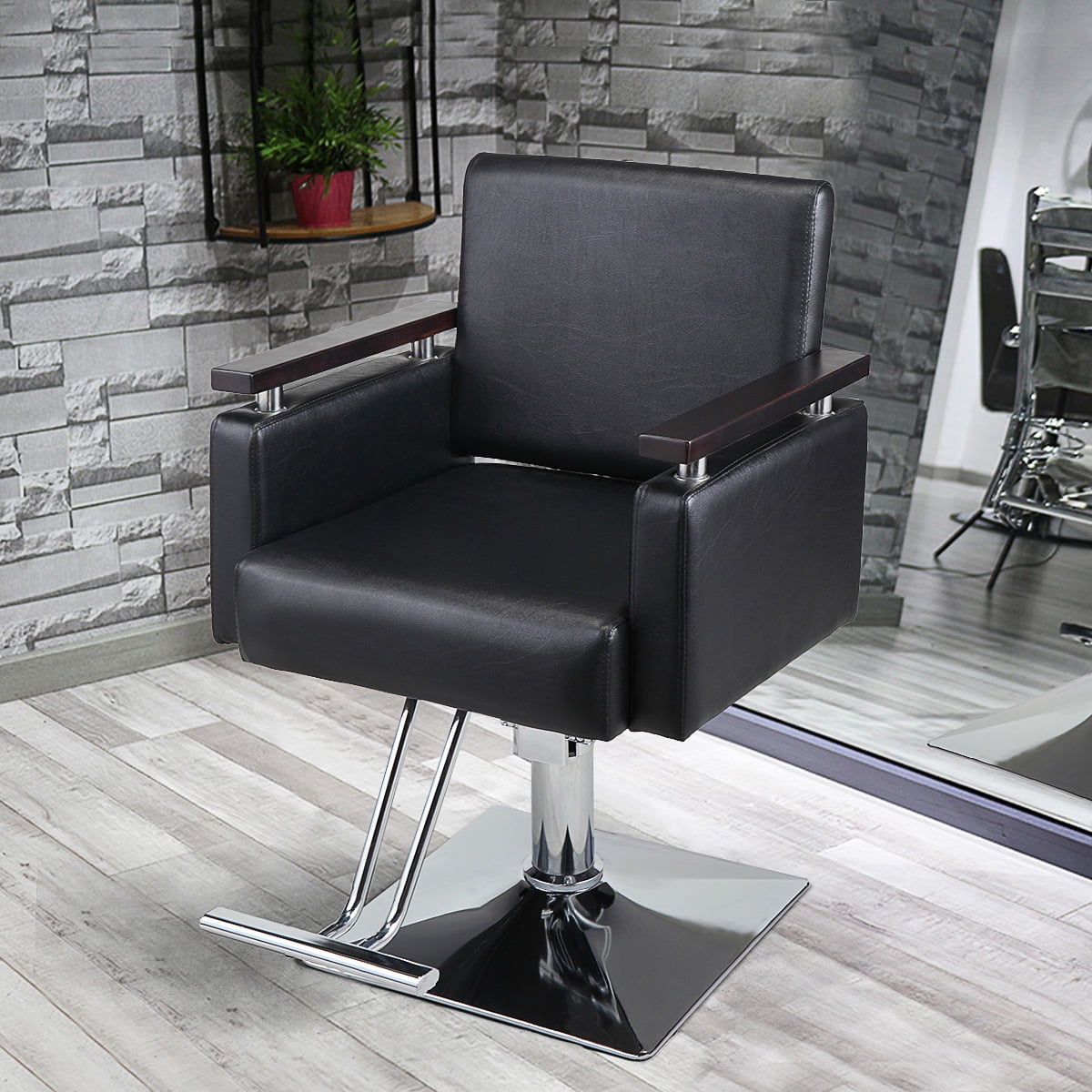 Veryke Barber Chair, Adjustable Beauty Salon Chair, Heavy Duty Reclining Hair Salon Hydraulic Hairdressing Chair, Black