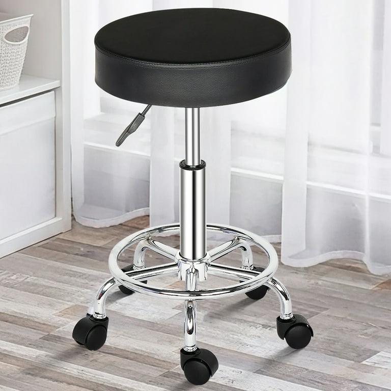 adjustable height round stool on wheels