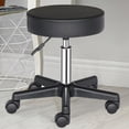 thumbnail image 1 of Veryke Counter Height Bar Stools, Salon Stools Chair Round Stool with Wheels, Adjustable Height Round PU Leather Seat Rolling Stool - Black, 1 of 5